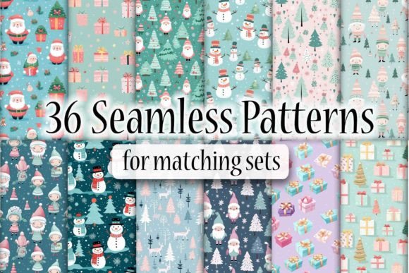 Download Pastel Christmas Seamless Patterns - Premium Resources